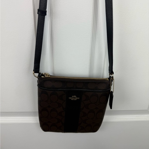 Coach Monogram Brown and Black Crossbody Bag - Picture 3 of 7